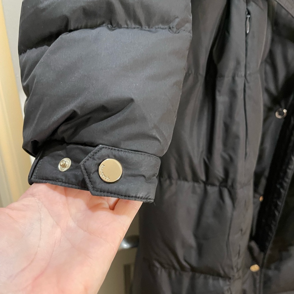 Kate Spade Heavyweight Black Down Quilted Puffer Coat Sherpa & Hood Size Large - Picture 5 of 14
